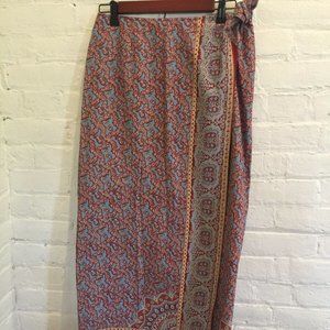 Vintage Ralph Lauren Cotton Wrap Sarong Skirt Size 8